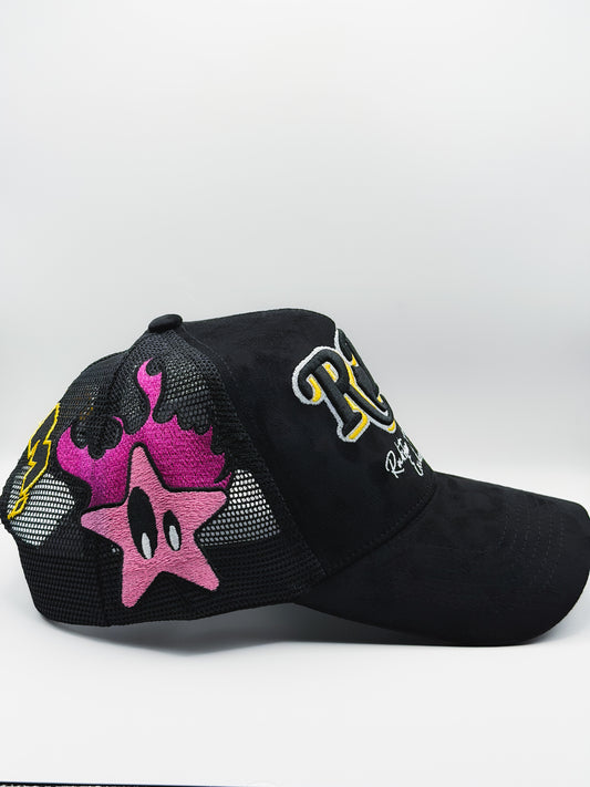 Psycho Star Trucker Hat (Black/Pink)