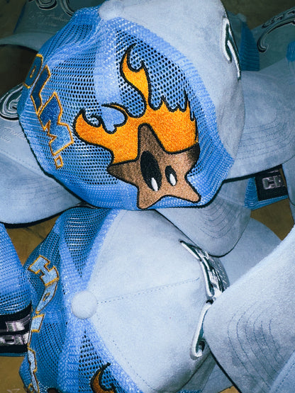 PSYCHO STARZ TRUCKER HAT - BABY BLUE