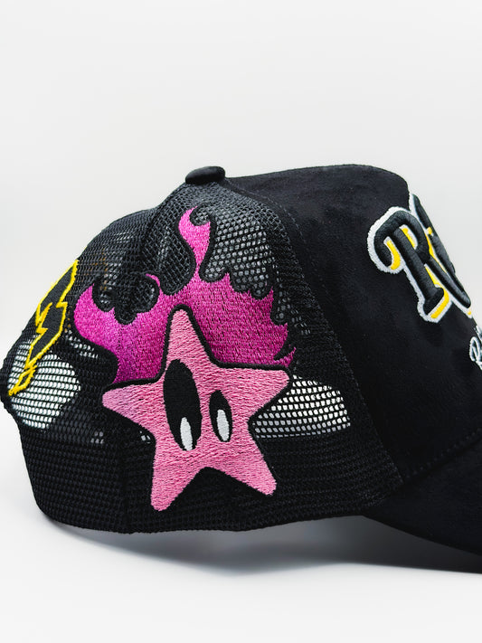 Psycho Star Trucker Hat (Black/Pink)