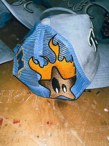 PSYCHO STARZ TRUCKER HAT - BABY BLUE